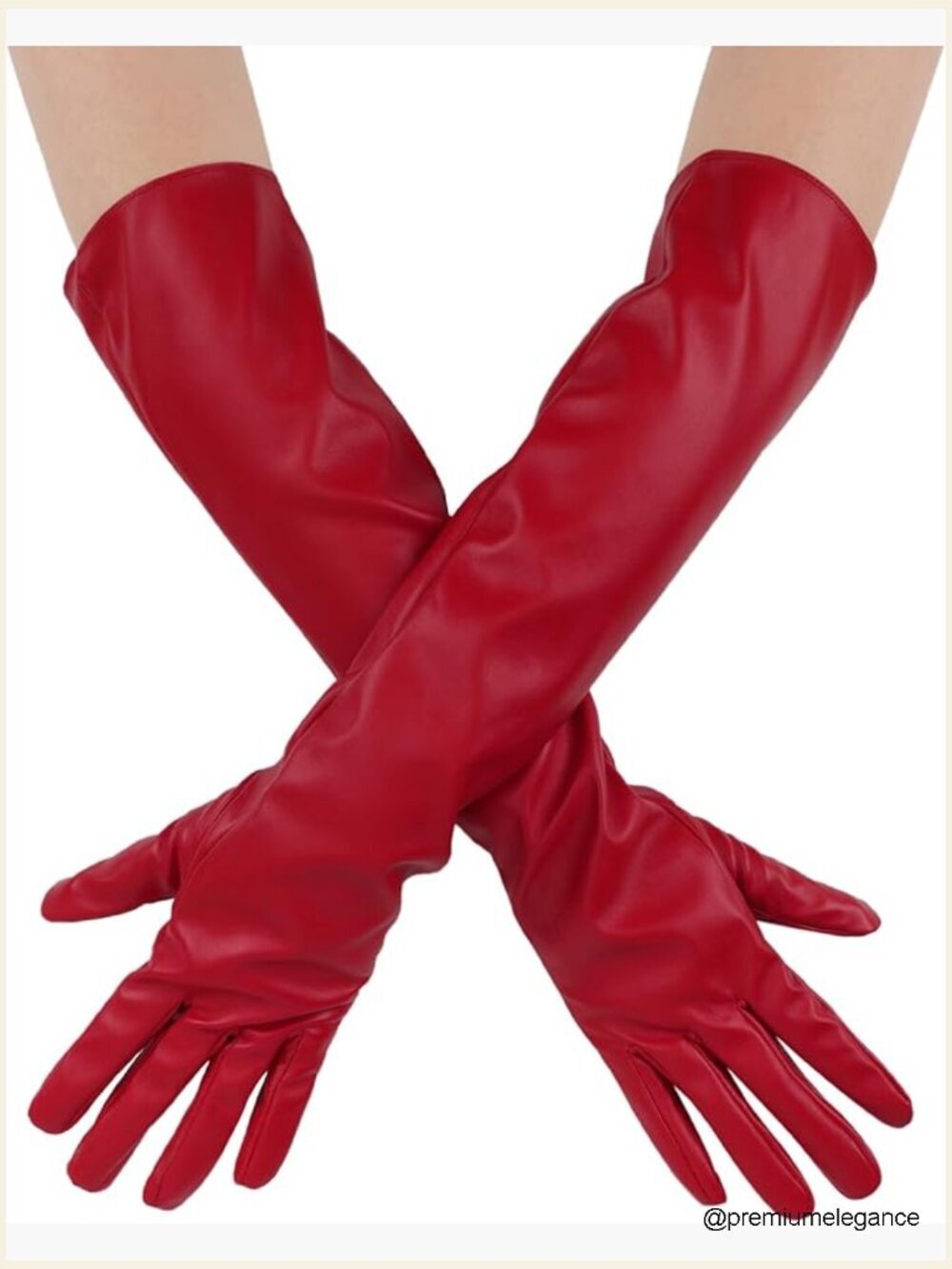 Long Faux Leather Opera Gloves, Elegant Elbow Length Evening Gloves for Formal